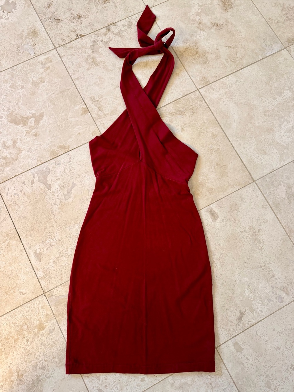 American Apparel Convertible multi-way wear dress in Deep Red